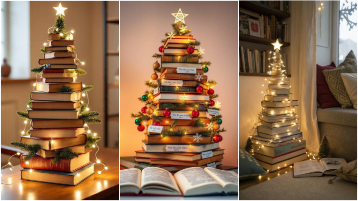 ایدههای تزیین کریسمسی خانه با کتاب ایدههای تزیین کریسمسی خانه با کتاب