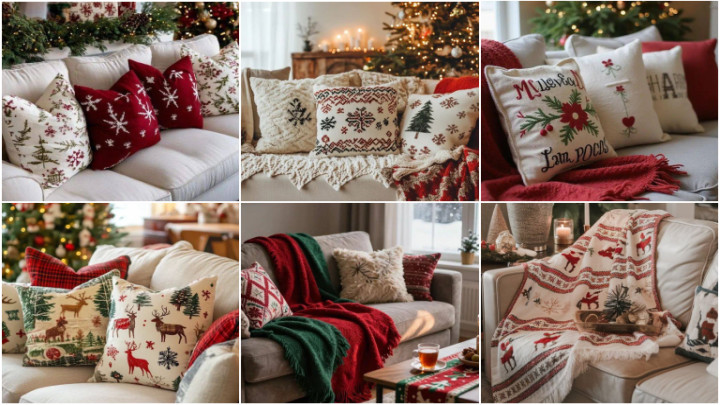 ایدههای تزیین خانه برای سال نو میلادی با شال مبل و کوسنهای طرحدار ایدههای تزیین خانه برای سال نو میلادی با شال مبل و کوسنهای طرحدار