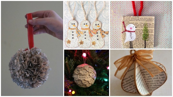 تزئیین درخت کریسمس با مجلات و روزنامه‌های قدیمی