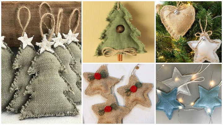 آویزهای دوست داشتنی پارچه‌ای برای درخت کریسمس