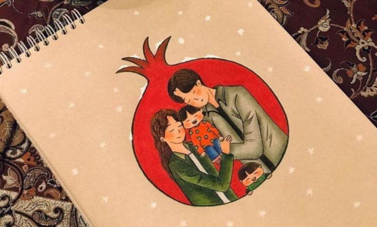 ایدههای نقاشی ساده و فانتزی برای شب یلدا