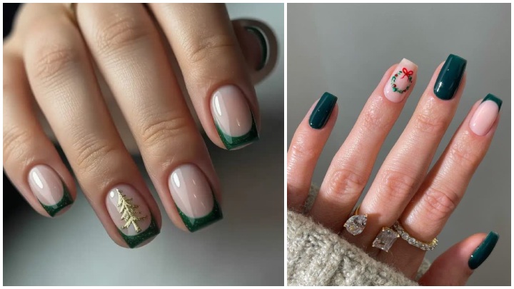 الهامهای لوکس طراحی ناخن سبز در کریسمس 2026