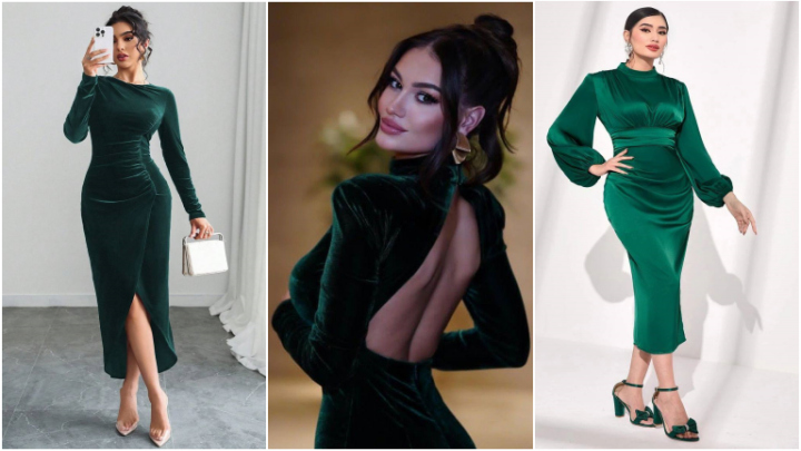 لباس شب یلدایی عروس با پارچه ساتن