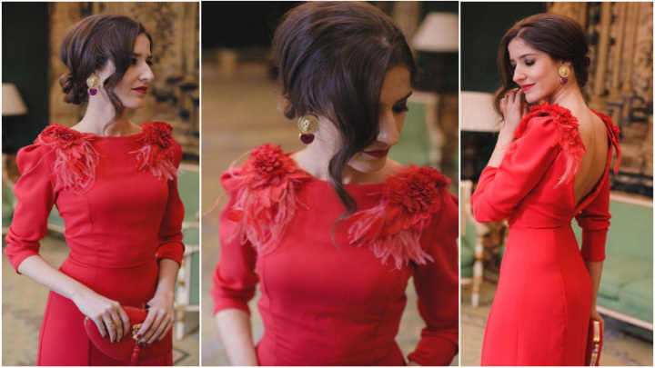 مدل‌های لباس با جزئیات شب یلدا برای عروس