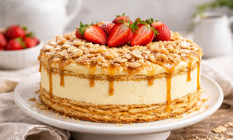 طرز تهیه چیزکیک ناپلئونی؛ دسر ویژه یلدا