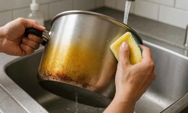 چرا قابلمه استیل زرد می‌شود؟ ۵ علت اصلی + راه‌حل دائمی