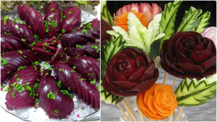 تزیین لبو به شکل گل رز