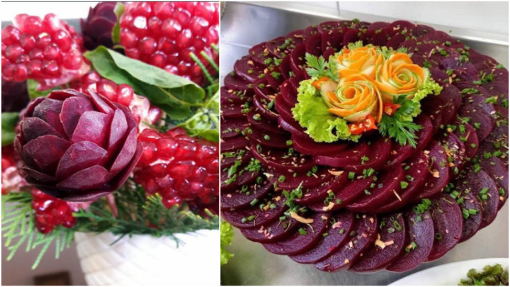 تزیین لبو به شکل گل رز برای شب یلدا تزیین لبو به شکل گل رز برای شب یلدا