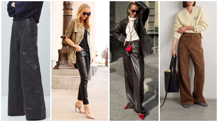 شلوارهای چرمی و جیر؛ قدرت و بافت