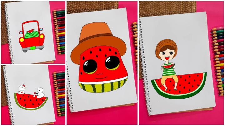 نقاشی هندوانه یلدایی