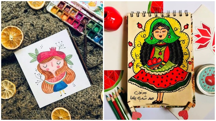 ایده‌های نقاشی ساده و فانتزی برای شب یلدا