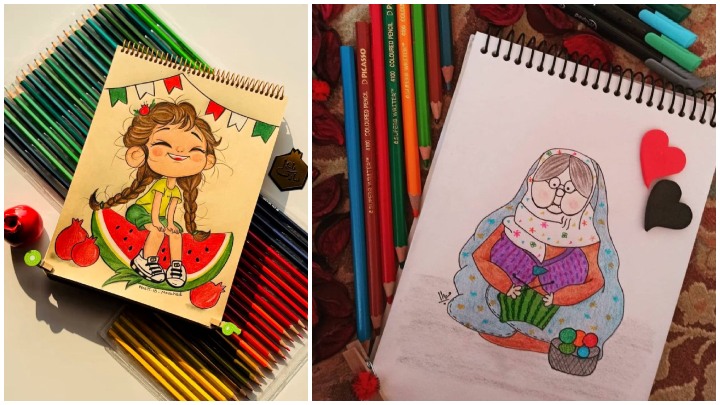 ایده‌های نقاشی ساده و فانتزی برای شب یلدا