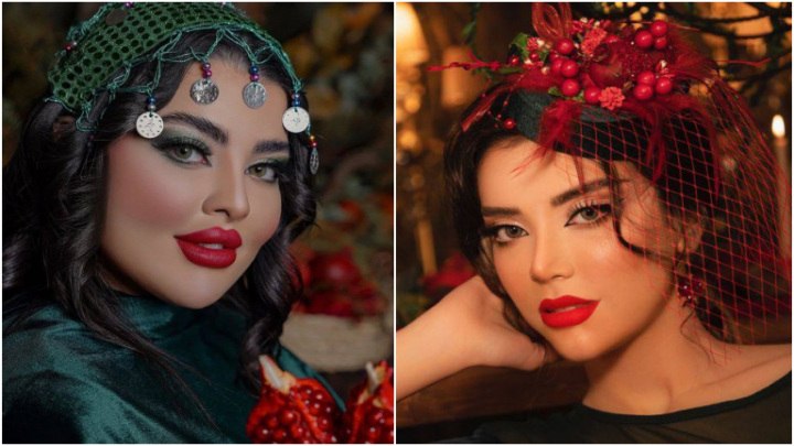 میکاپ یلدایی ۱۴۰۴؛ ترکیب رنگ‌های اناری و طلایی در استایلی چشم‌نواز