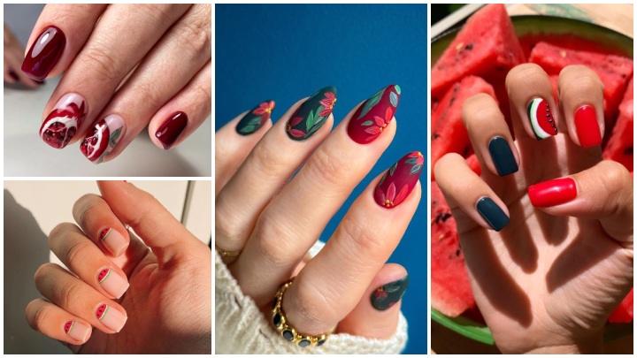 ناخن یلدا با درخشش و بافت کنترلشده