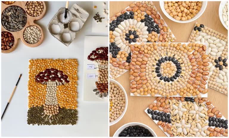 کاردستی با حبوبات؛ 45 ایده جذاب و آموزشی برای بچه مدرسهای ها