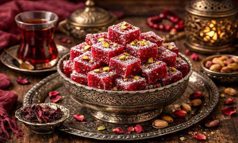 طرز تهیه لوکوم لبو به روش ترکیه‌ای؛ خوشرنگ و خوشمزه