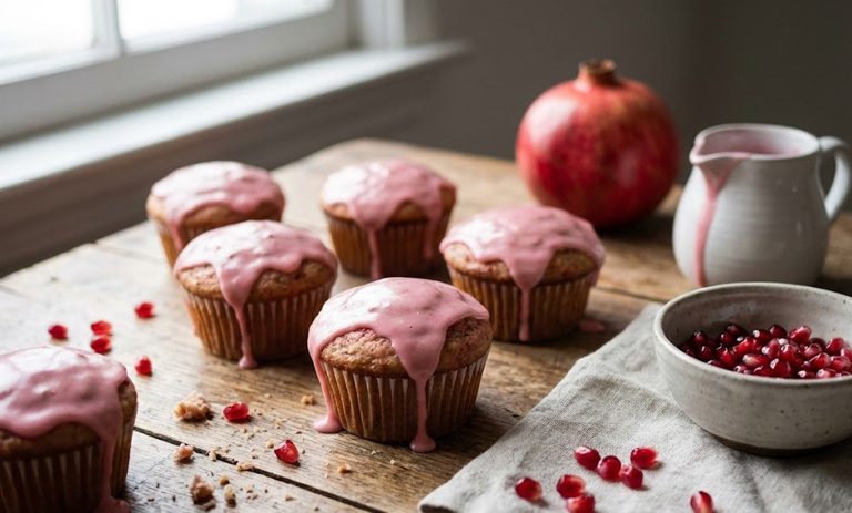 طرز تهیه کاپ کیک انار؛ خوشمزه و سالم