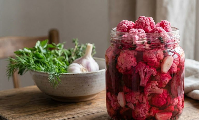 طرز تهیه ترشی گل کلم و لبو+ نکات کپک نزدن