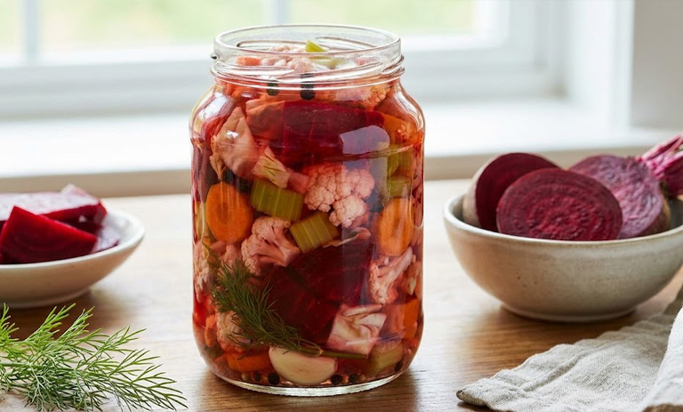 طرز تهیه ترشی مخلوط با لبو+ نکات کپک نزدن