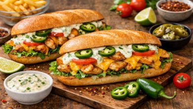 طرز تهیه ساندویچ مرغ هالوپینو خانگی+ نکات و فوت‌و‌فن ها