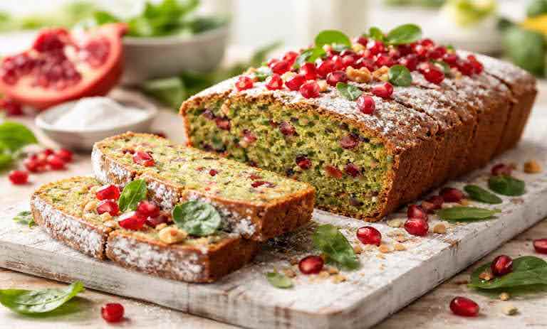 طرز تهیه کیک انار و اسفناج؛ ترکیب جذاب و خوشمزه