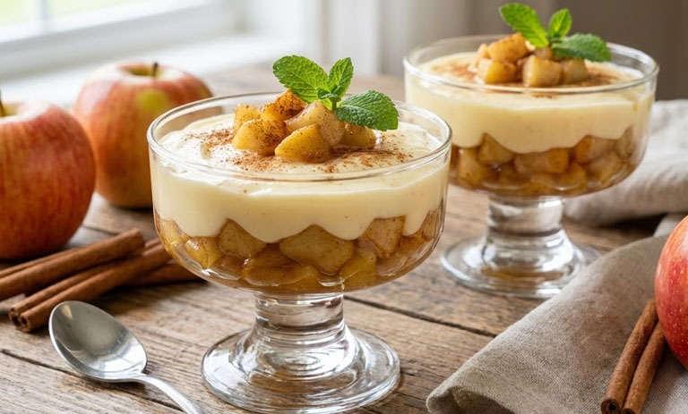 طرز تهیه پودینگ سیب؛ دسر ساده و سریع برای عصرانه