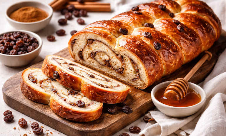 طرز تهیه نان چالای کشمش و دارچین؛ خانگی و خوشعطر