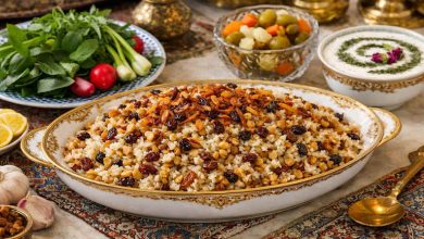 طرز تهیه پتله پلو همدانی؛ خوشمزه و مقوی با کشمش و گردو