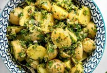 طرز تهیه سالاد سیب زمینی و تره فرنگی