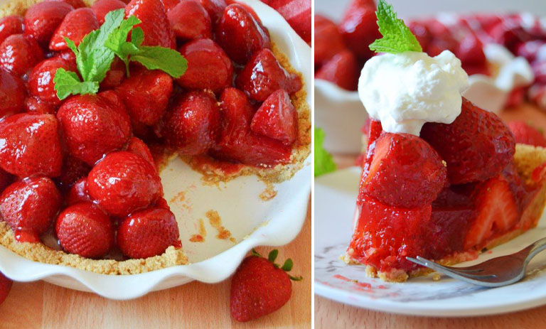 طرز تهیه پای توت فرنگی بدون فر