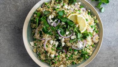 طرز تهیه سالاد کینوا با نخود فرنگی