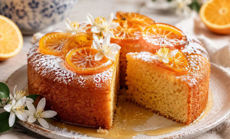 طرز تهیه کیک بهار نارنج پرتقالی برای عصرانه