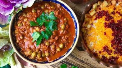 طرز تهیه قیمه نخود فرنگی+ نکات جا افتان آن