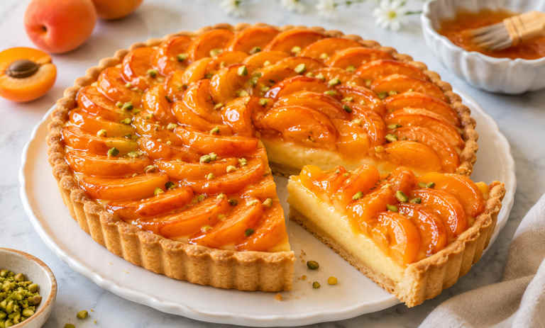 طرز تهیه تارت زردآلو به سبک قنادی؛ خوش‌رنگ و مجلسی