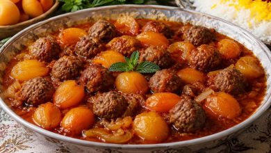 طرز تهیه خوراک زردآلو و گوشت قلقلی؛ غذای خوشمزه و متفاوت