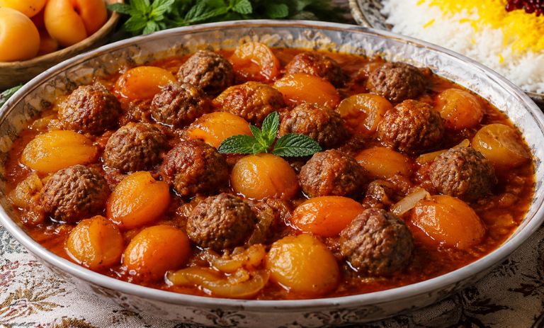 طرز تهیه خوراک زردآلو و گوشت قلقلی؛ غذای خوشمزه و متفاوت