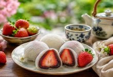 طرز تهیه موچی توت فرنگی؛ با روش اصل ژاپنی