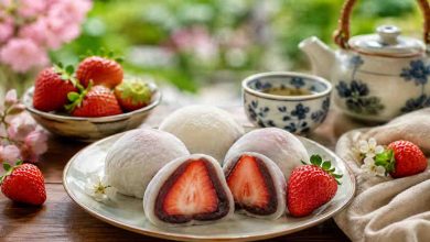 طرز تهیه موچی توت فرنگی؛ با روش اصل ژاپنی