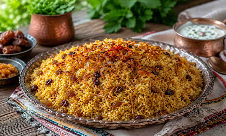 طرز تهیه بلغور پلو با رشته پلویی+ نکات و فوتوفن ها