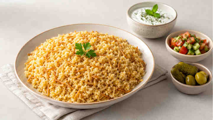 طرز تهیه بلغور پلو با رشته پلویی+ نکات و فوتوفن ها