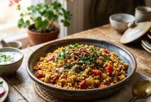 طرز تهیه بلغور پلو ساده با گوجه فرنگی؛ مقوی و ساده