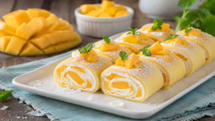 نکات و فوتوفن های طرز تهیه رول کرپ انبه