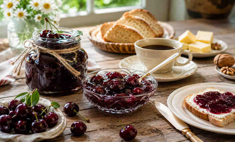 طرز تهیه مربا گیلاس بدون شکر؛ مربای رژیمی