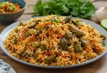طرز تهیه برنج و بامیه گیاهی؛ غذای سالم و خوشمزه