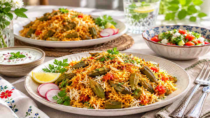 نکات و فوت‌وفن های طرز تهیه برنج و بامیه گیاهی