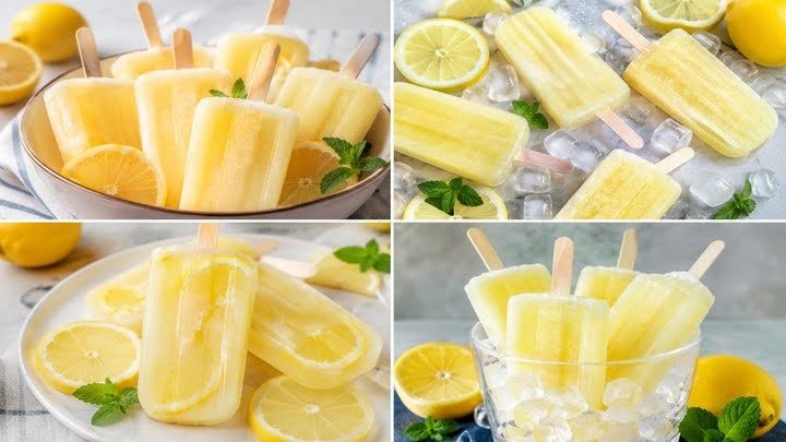 بستنی یخی لیمویی خانگی بستنی یخی لیمویی خانگی