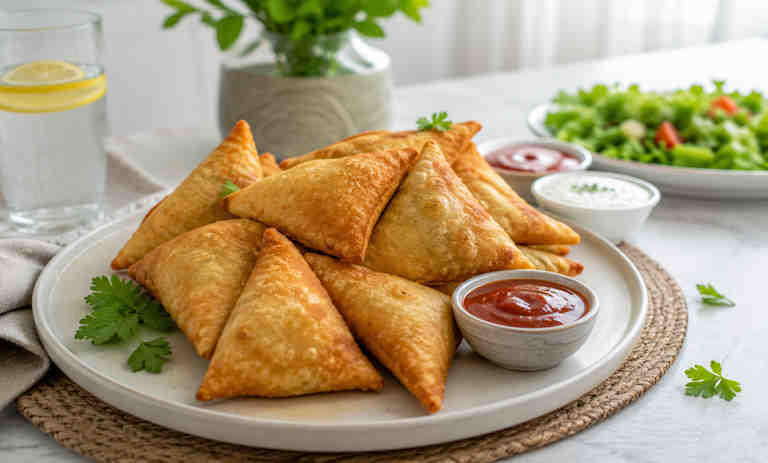 طرز تهیه سمبوسه تن ماهی ساده و خوشمزه خانگی