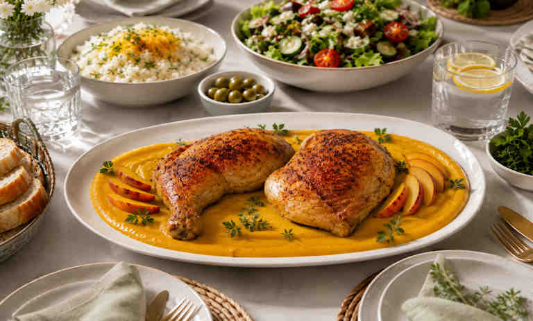 طرز تهیه مرغ با سس هلو با طعمی بی‌نظیر