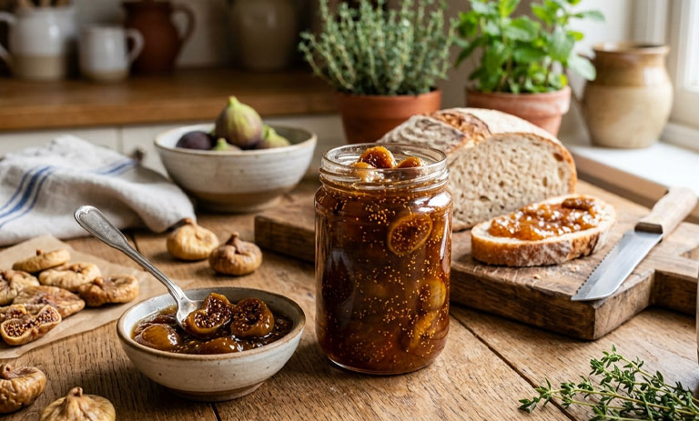 طرز تهیه مربای انجیر خشک+ نکات شکرک نزدن
