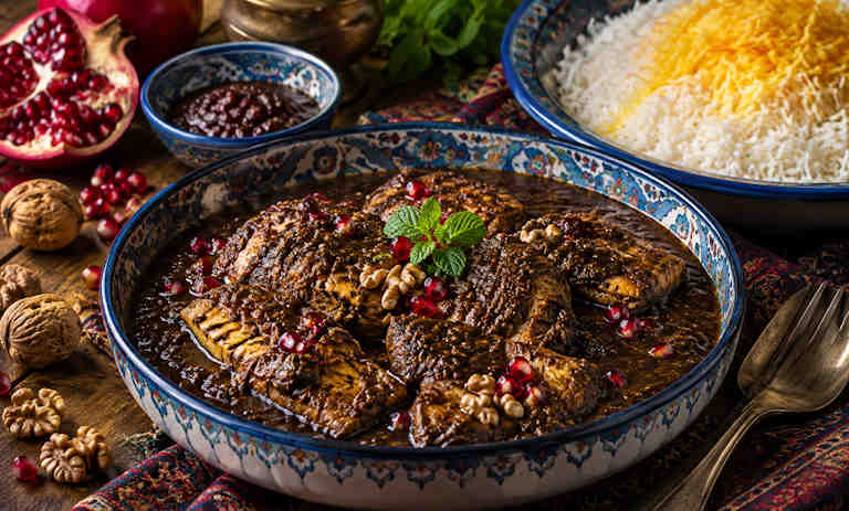 طرز تهیه ماهی فسنجان شمالی به روش سنتی+ نکات روغن انداختن